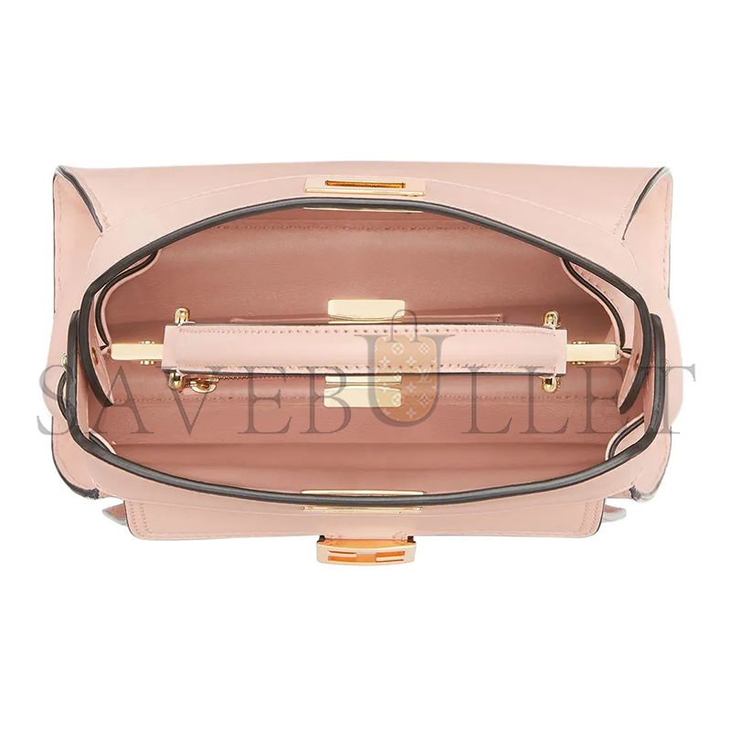 FENDI NAPPA POCKET MINI PEEKABOO ICONIC SATCHEL BABY PINK 8BN244AMCXF0J2F (23*18*11cm)